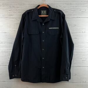 Under Armour Dark Blue Long Sleeve Button Down Top Size XL